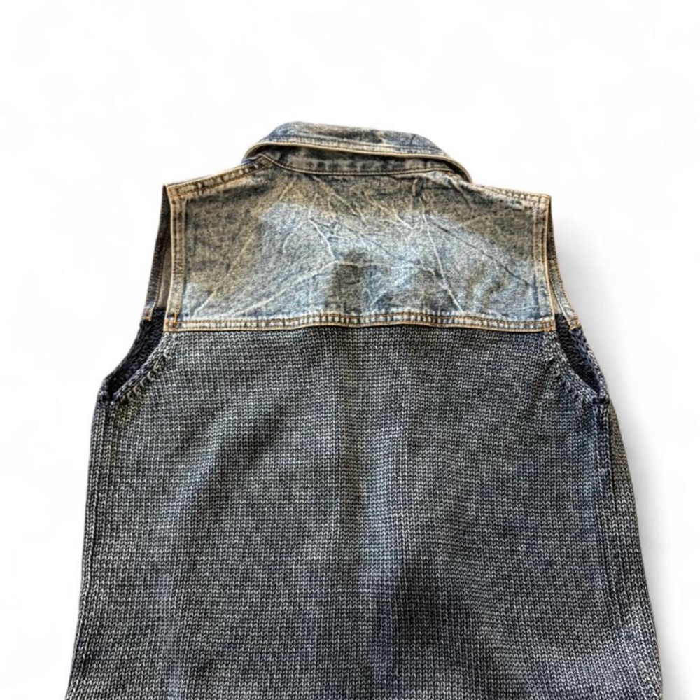 PBJ Blues 90s Vibes Denim Knit Sweater Vest - Picture 6 of 8